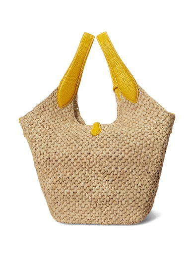 Polo Play Tote in raffia and leather