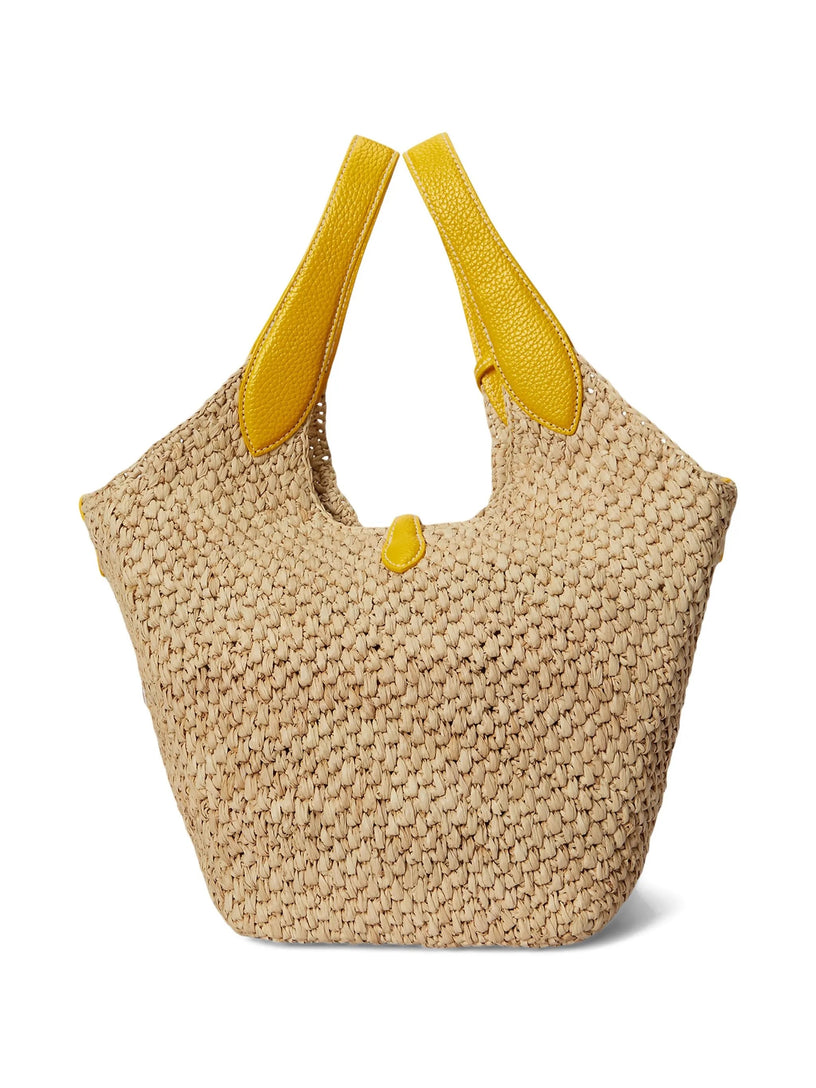 Polo Play Tote in raffia and leather