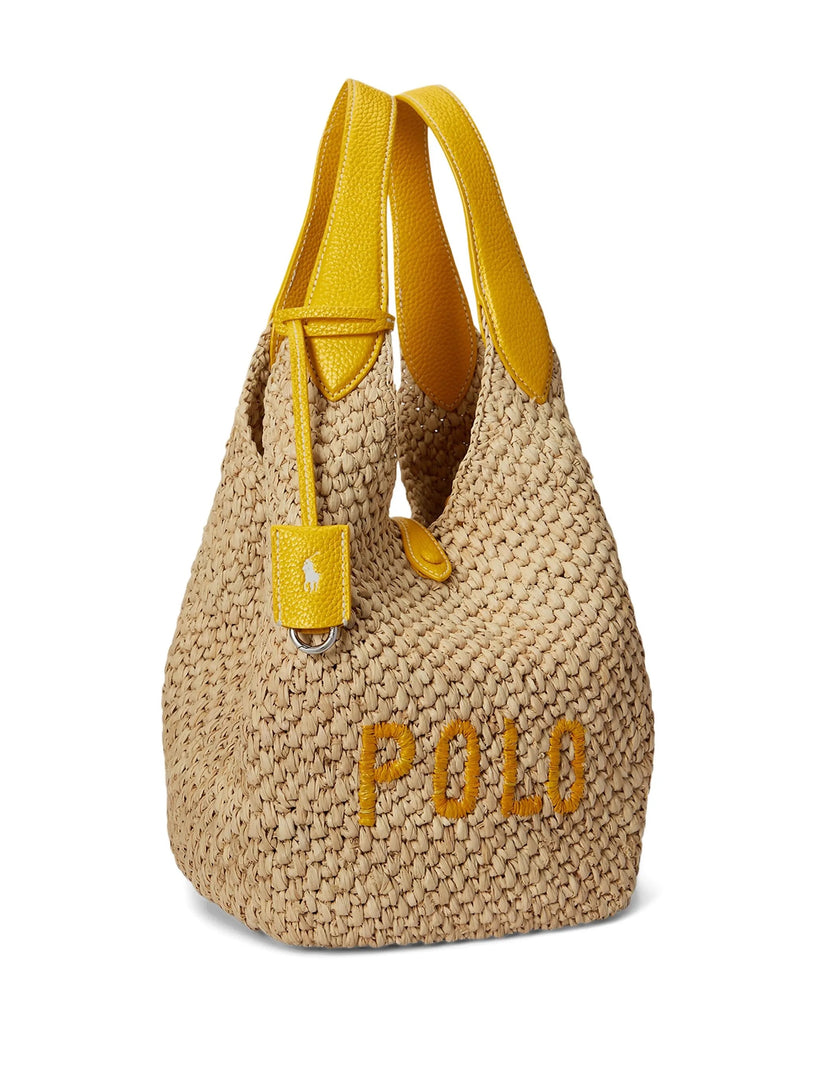 Polo Play Tote in raffia and leather