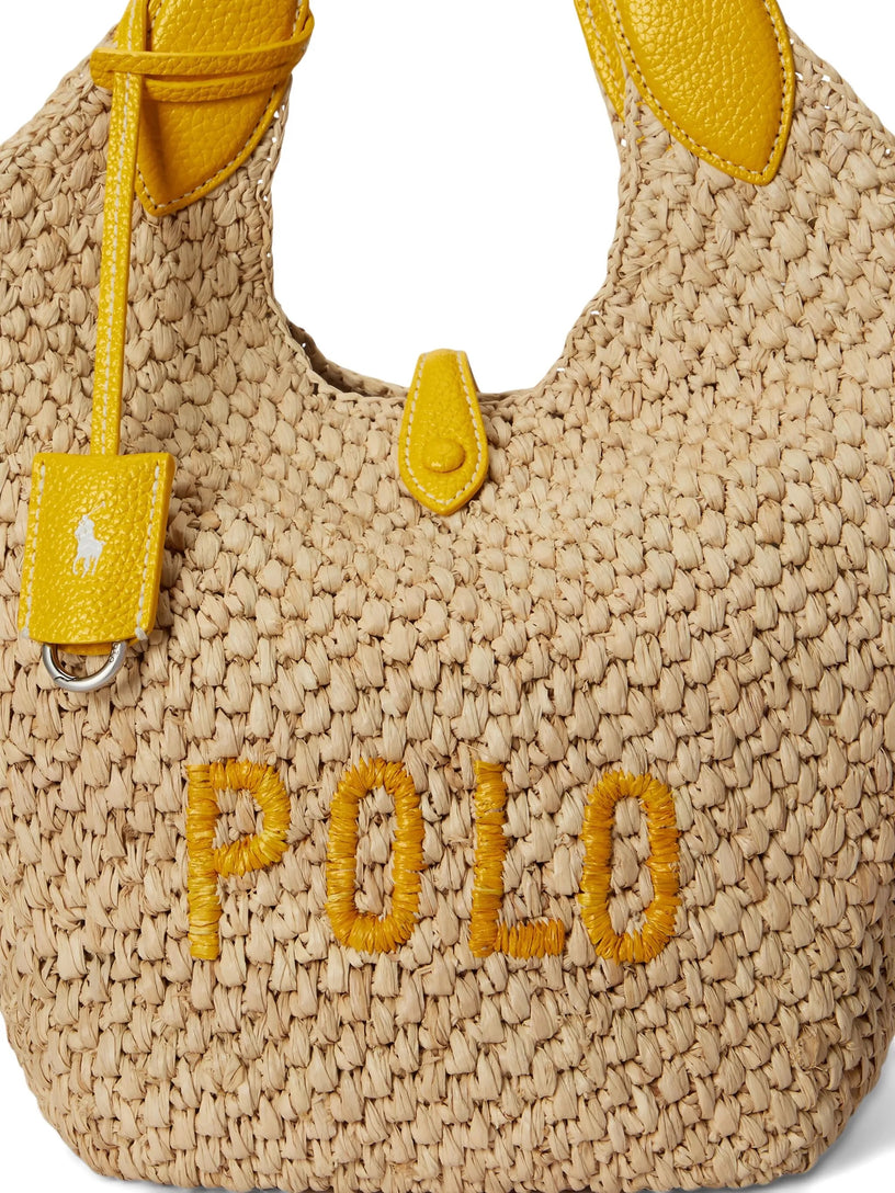 Polo Play Tote in raffia and leather