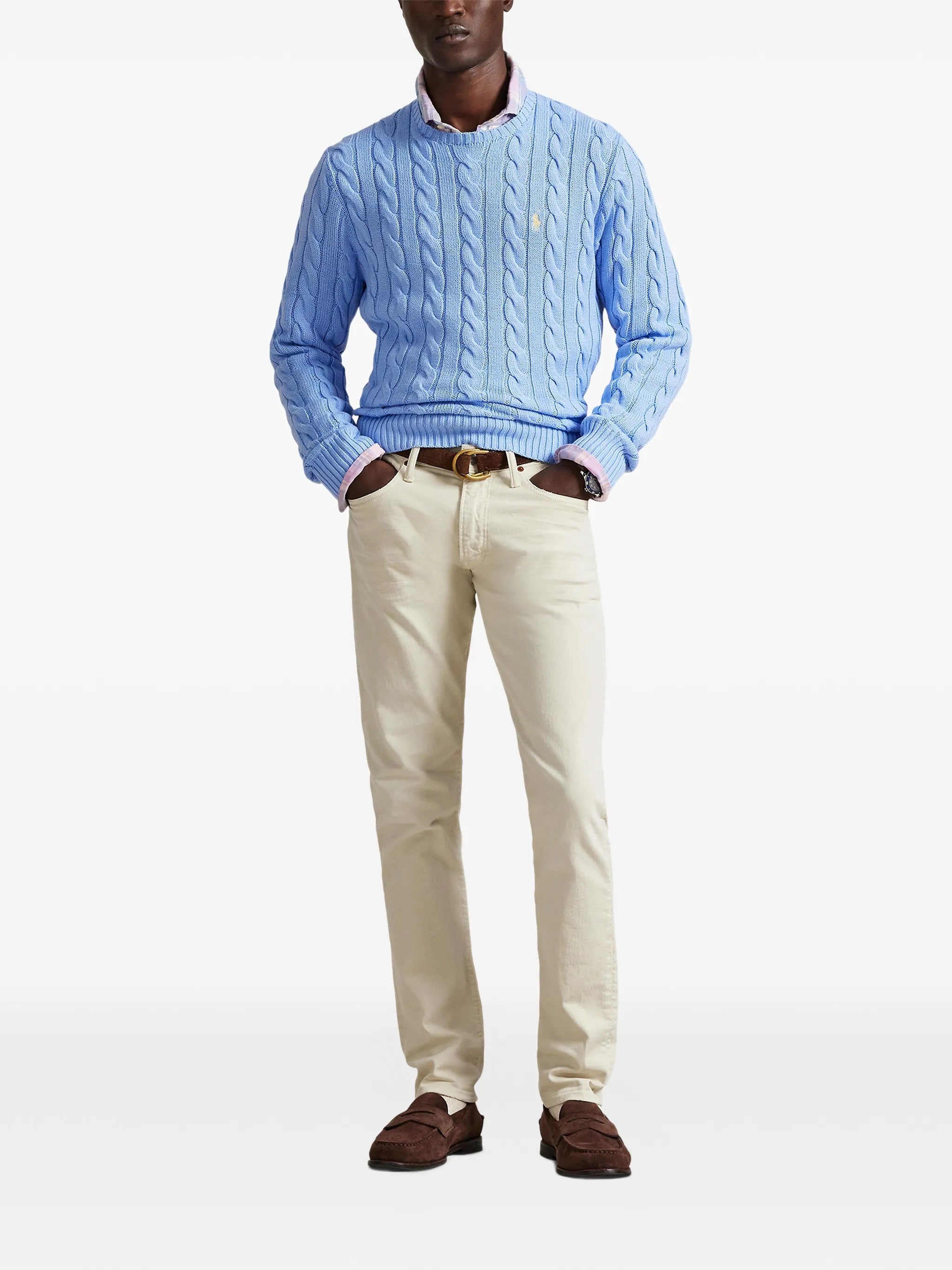 Cable-Knit Cotton Jumper POLO RALPH LAUREN Azzurro | Grifo210