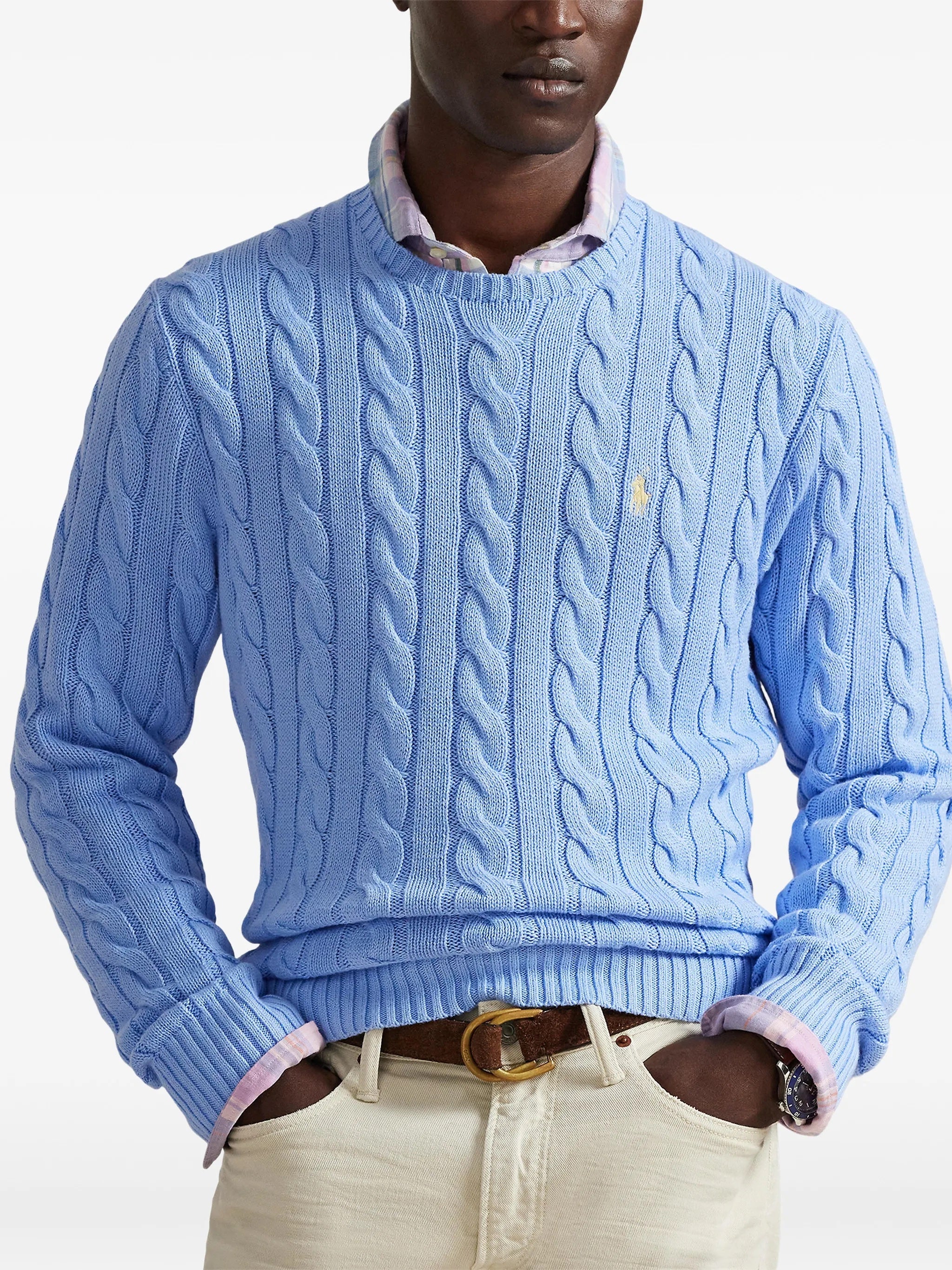 Cable-Knit Cotton Jumper POLO RALPH LAUREN Azzurro | Grifo210