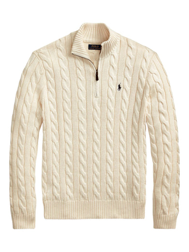 Cable-Knit Cotton Quarter-Zip Jumper