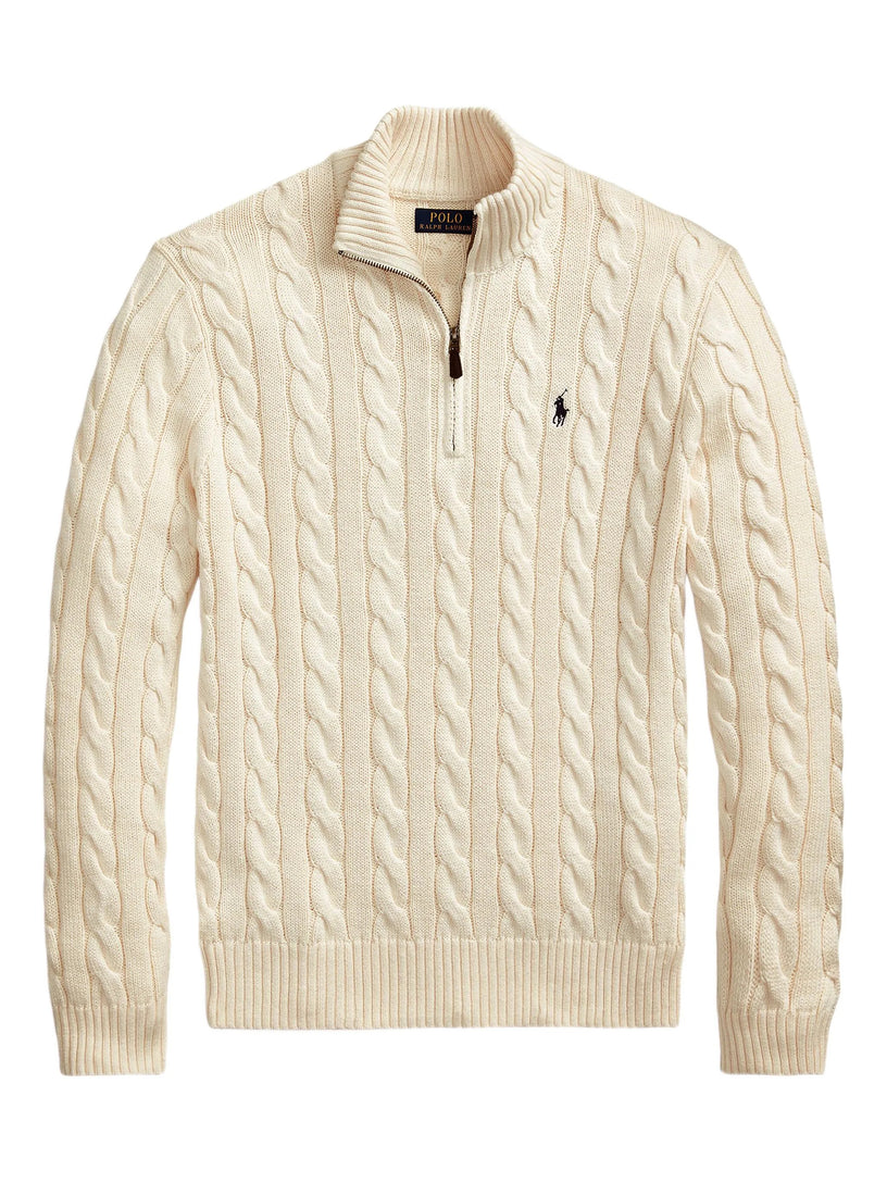 Cable-Knit Cotton Quarter-Zip Jumper