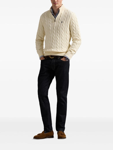 Cable-Knit Cotton Quarter-Zip Jumper