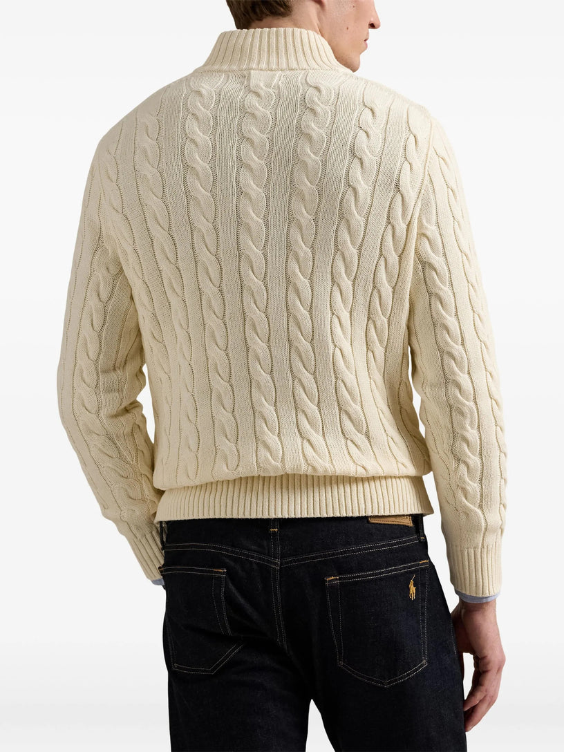 Cable-Knit Cotton Quarter-Zip Jumper