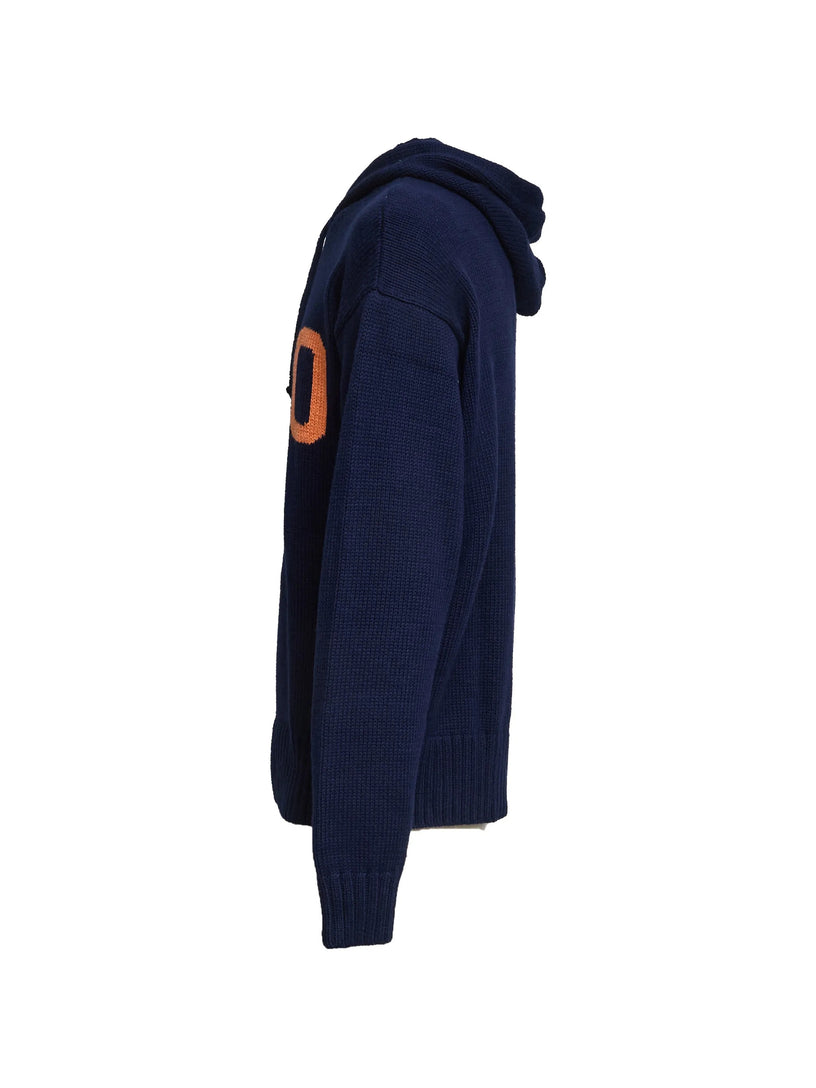 Logo Cotton Hooded Jumper
