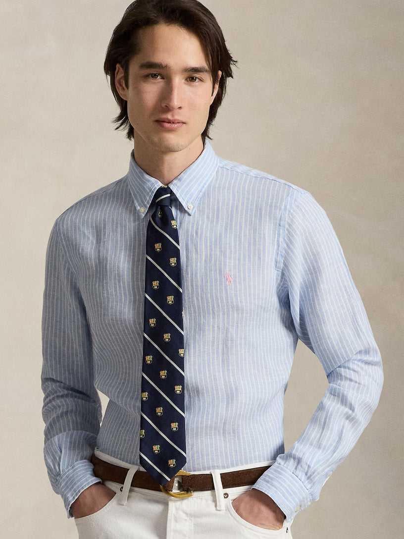 Camicia in lino a righe