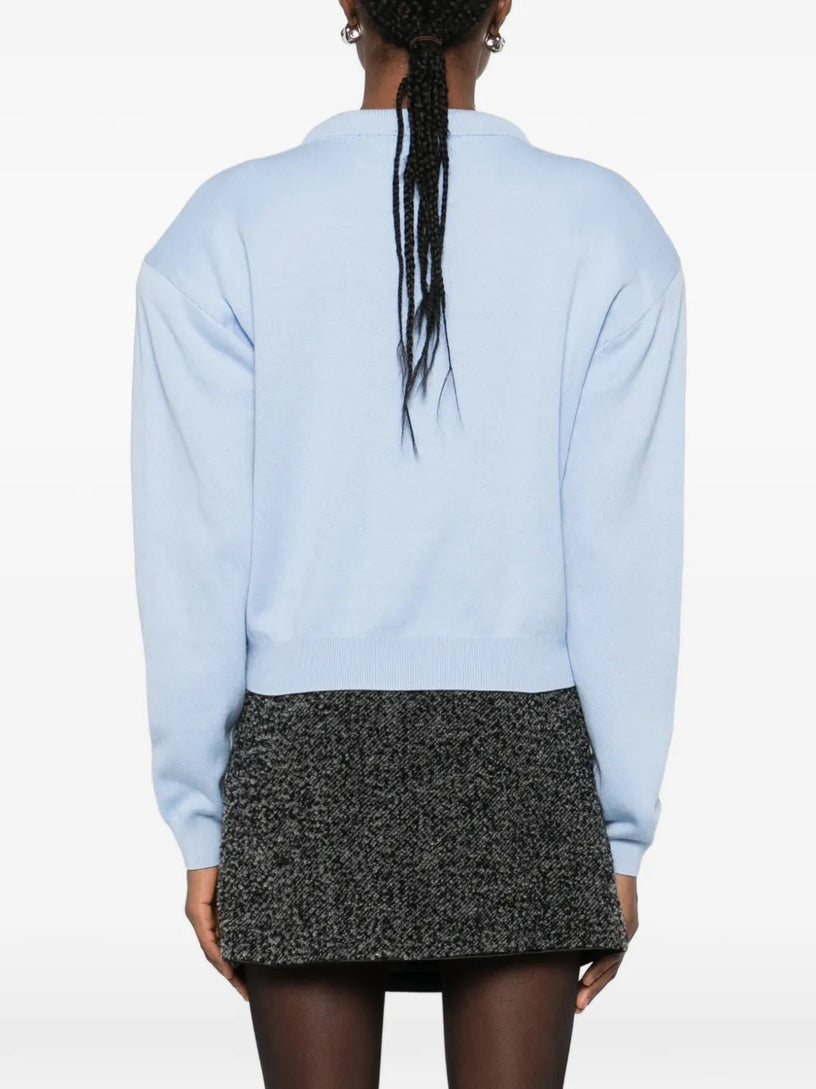 Logo-button cardigan