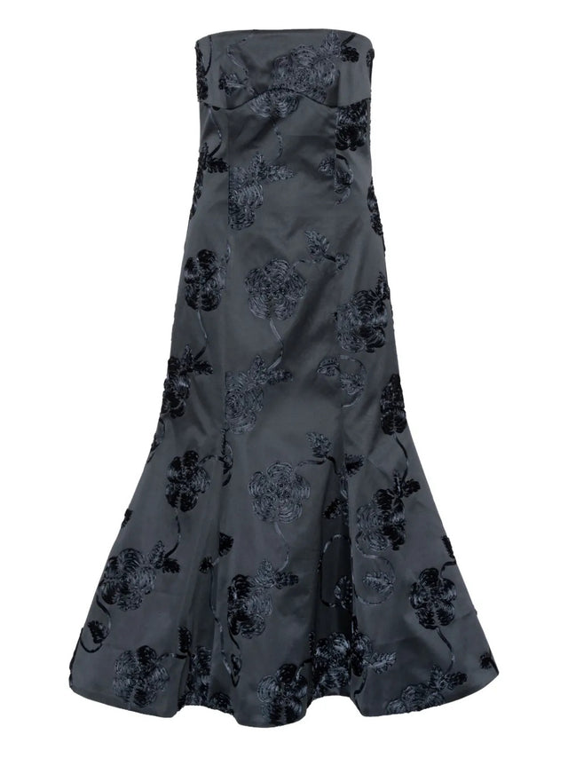 3d flower midi dress