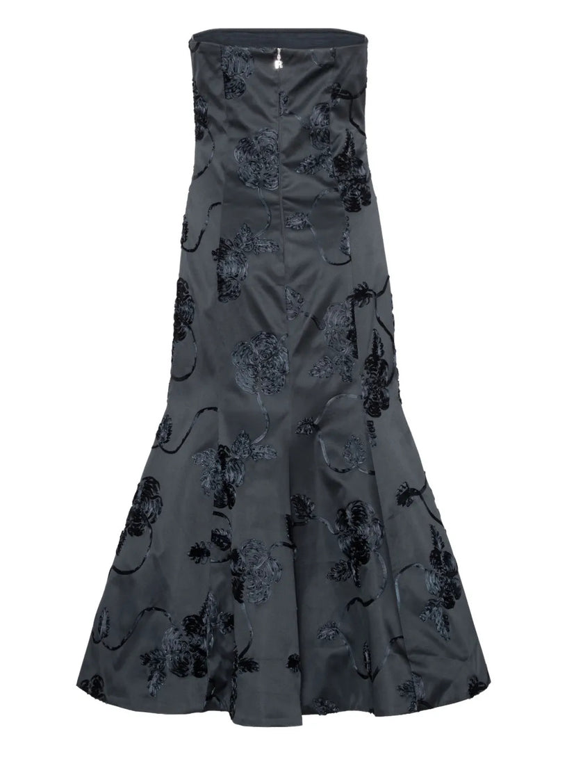 3d flower midi dress