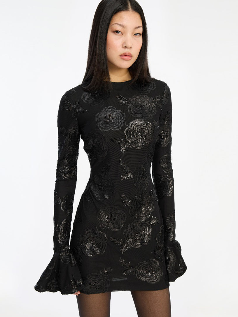 Sequins Ls Mini Dress