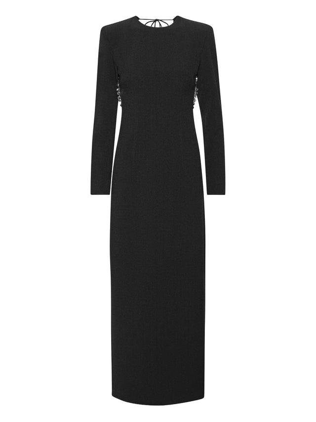 Crepe open back dress