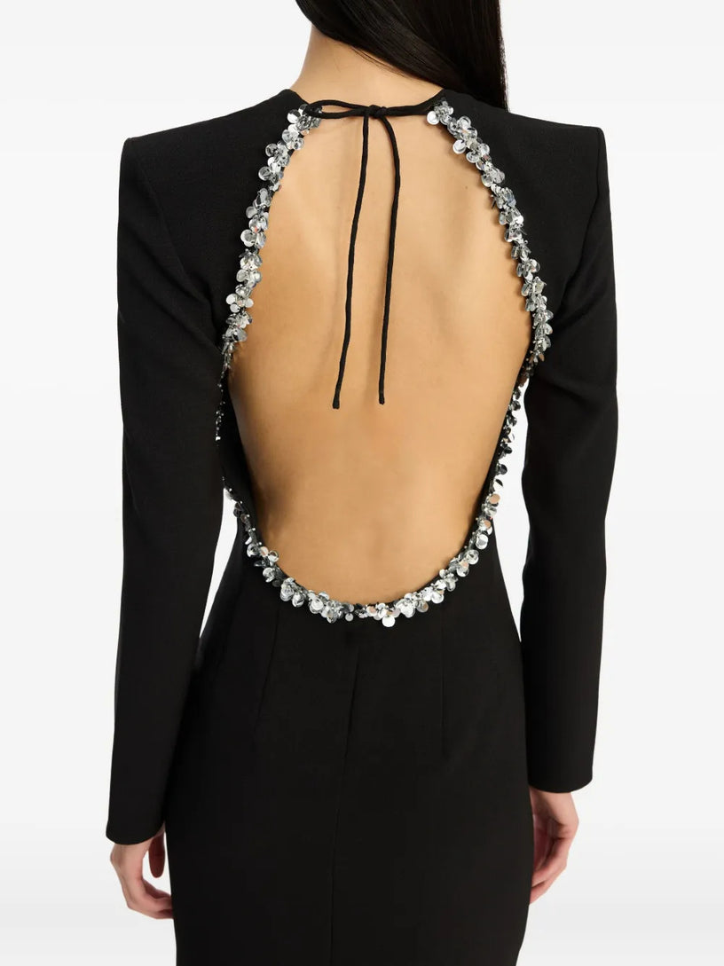 Crepe open back dress