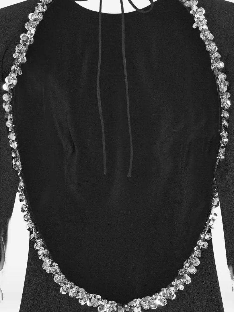 Crepe open back dress