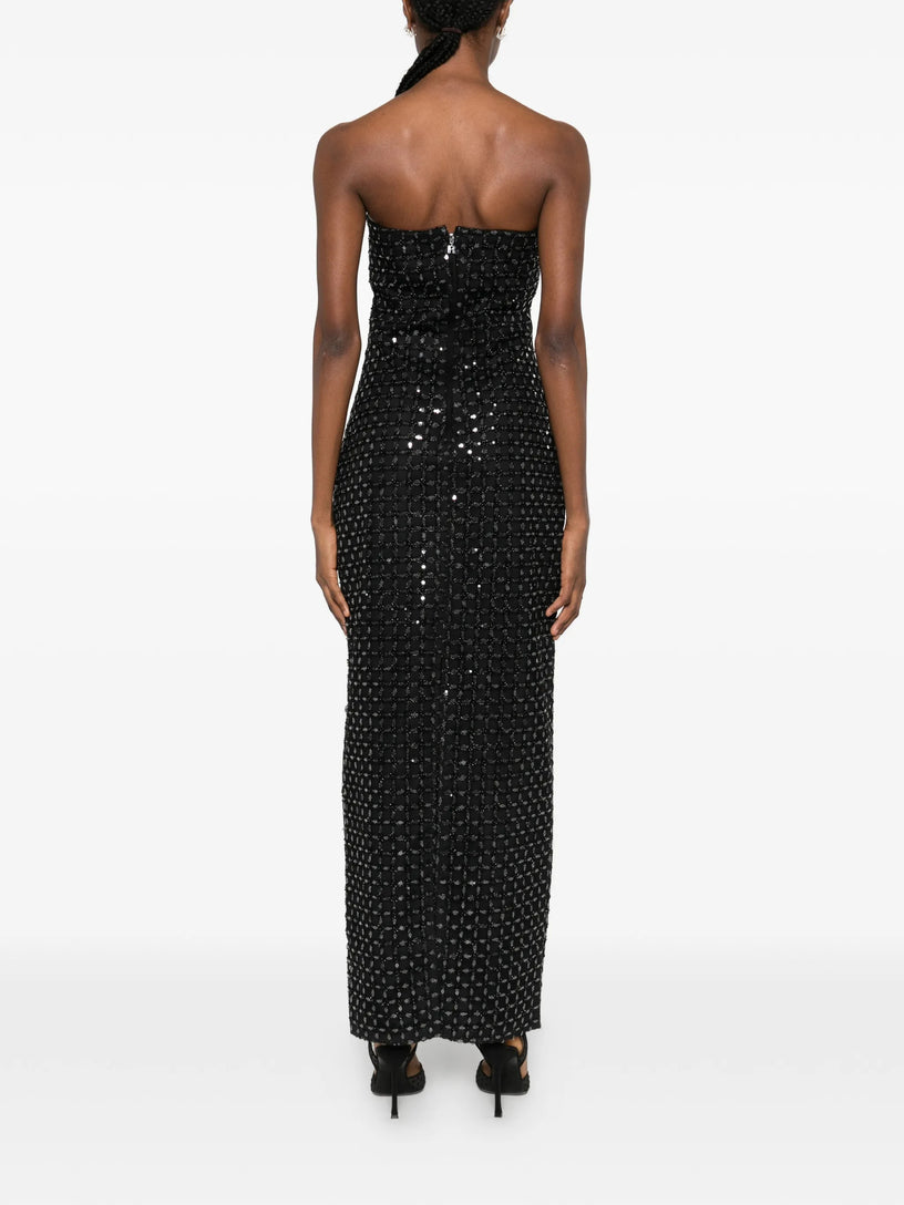 Beaded-embellishment maxi dress