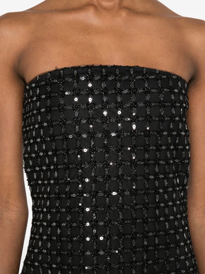 Beaded-embellishment maxi dress