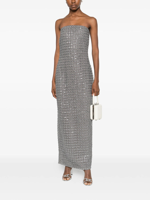 Bead-embellishment maxi dress
