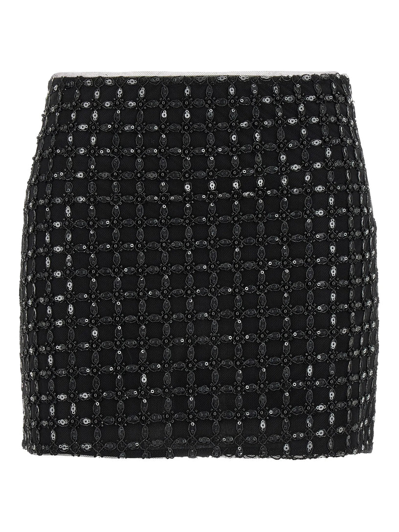 Sequin-embroidered mini skirt