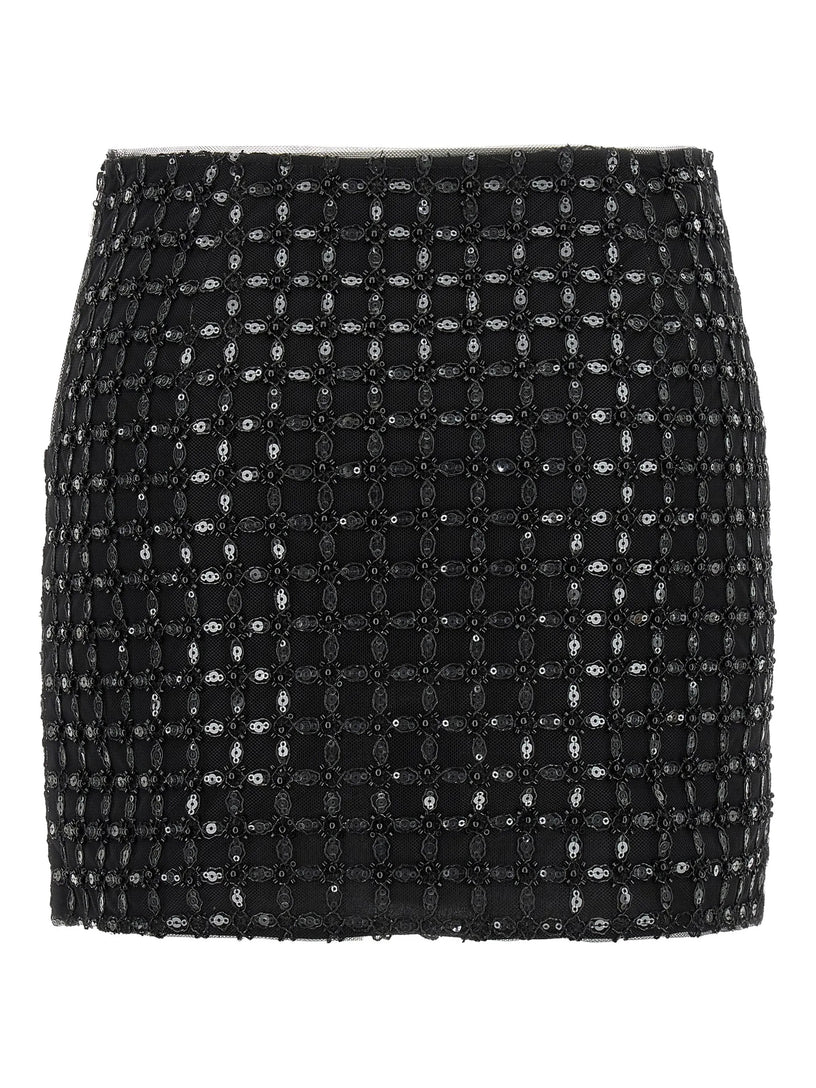 Sequin-embroidered mini skirt