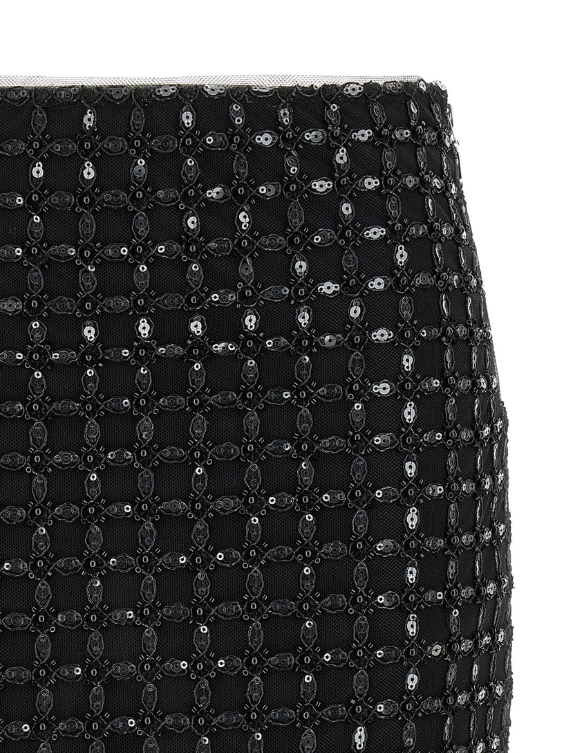Sequin-embroidered mini skirt