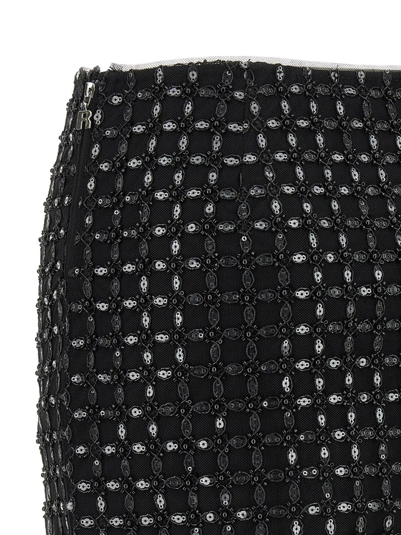 Sequin-embroidered mini skirt