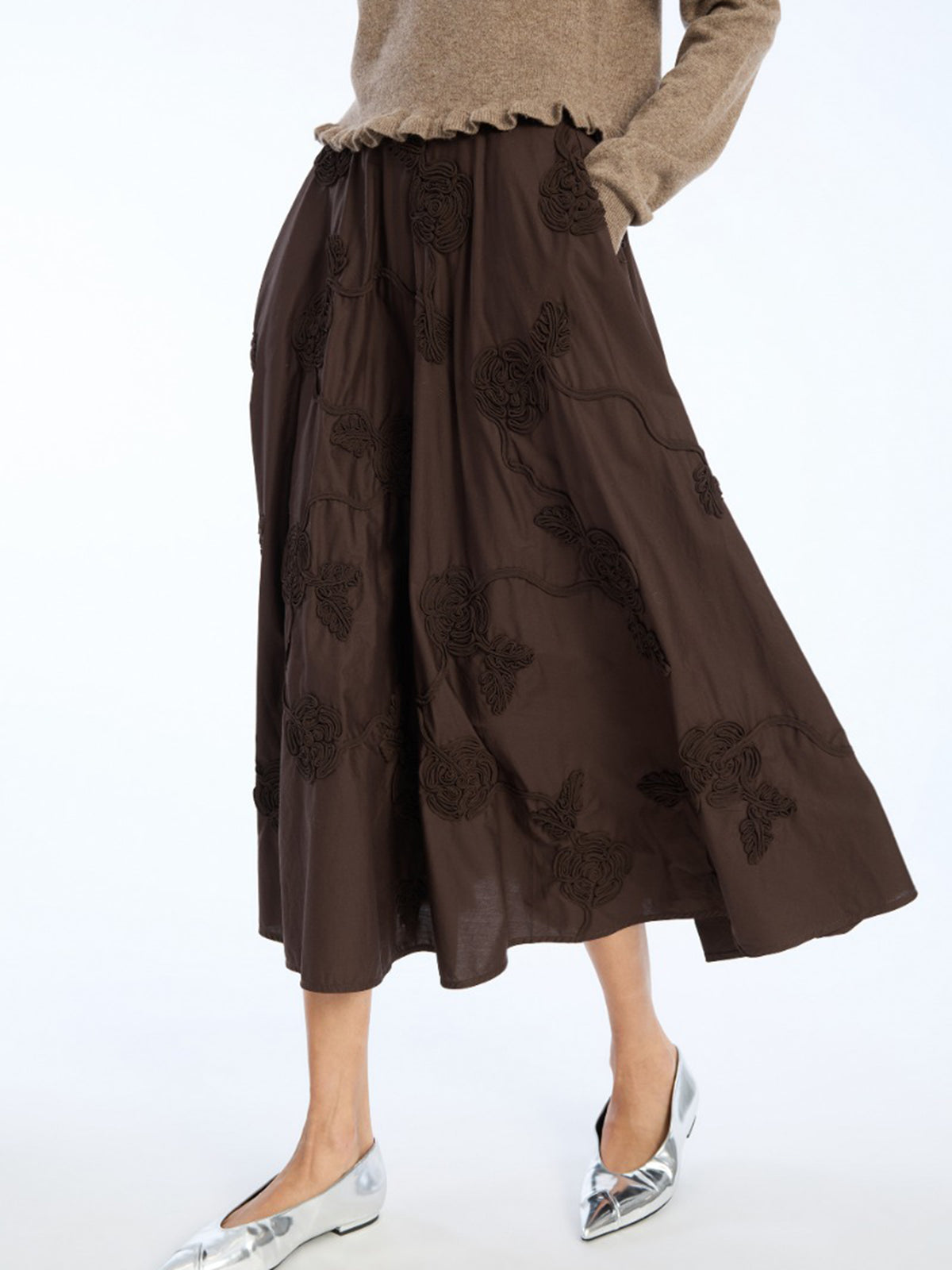 Flower midi skirt