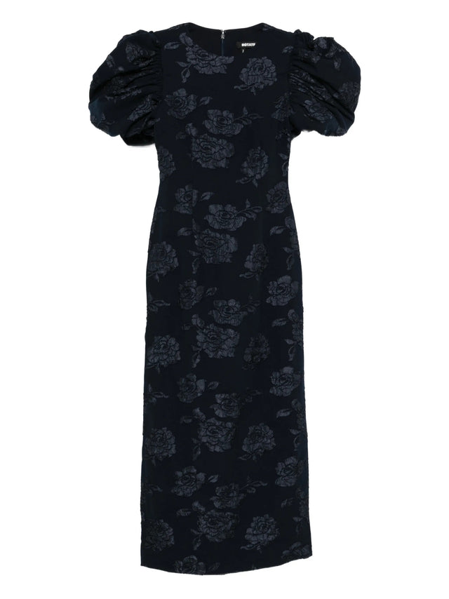 Jacquard puff maxi dress
