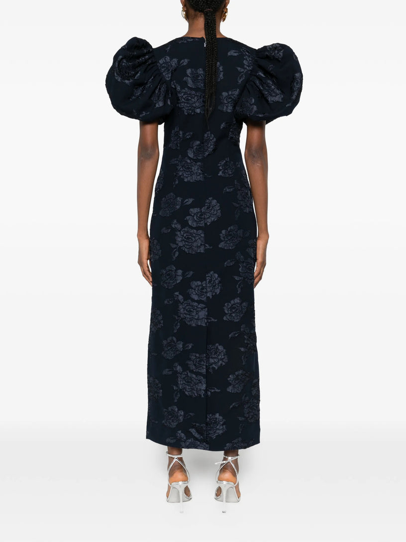 Jacquard puff maxi dress