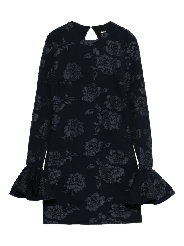 Floral-motif mini dress