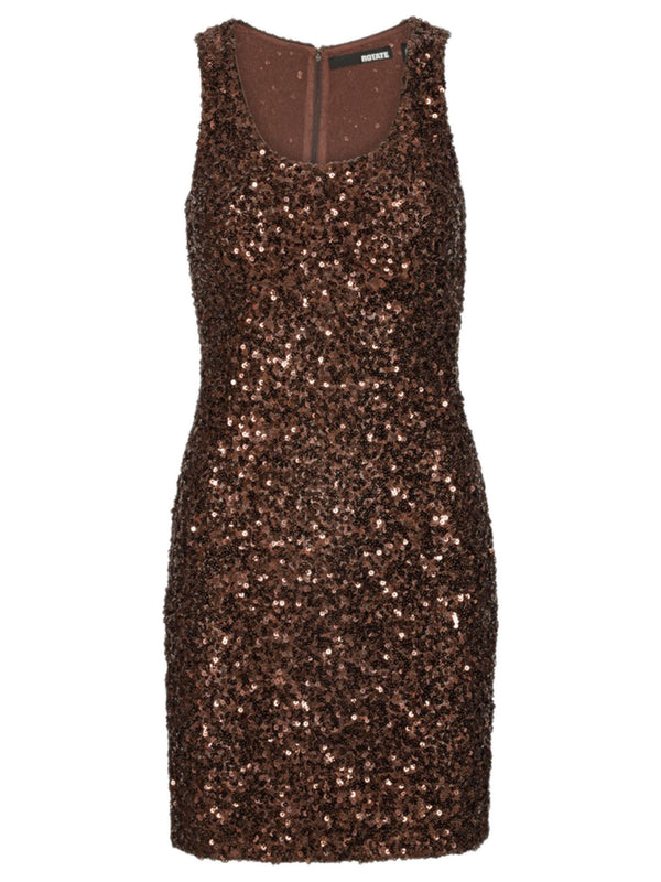 Sequins sleeveless dress ROTATE Marrone