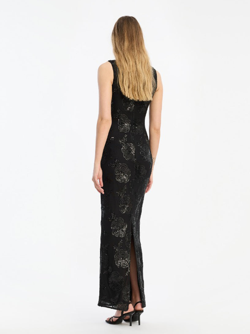 Sequins Fitted Maxi Dress