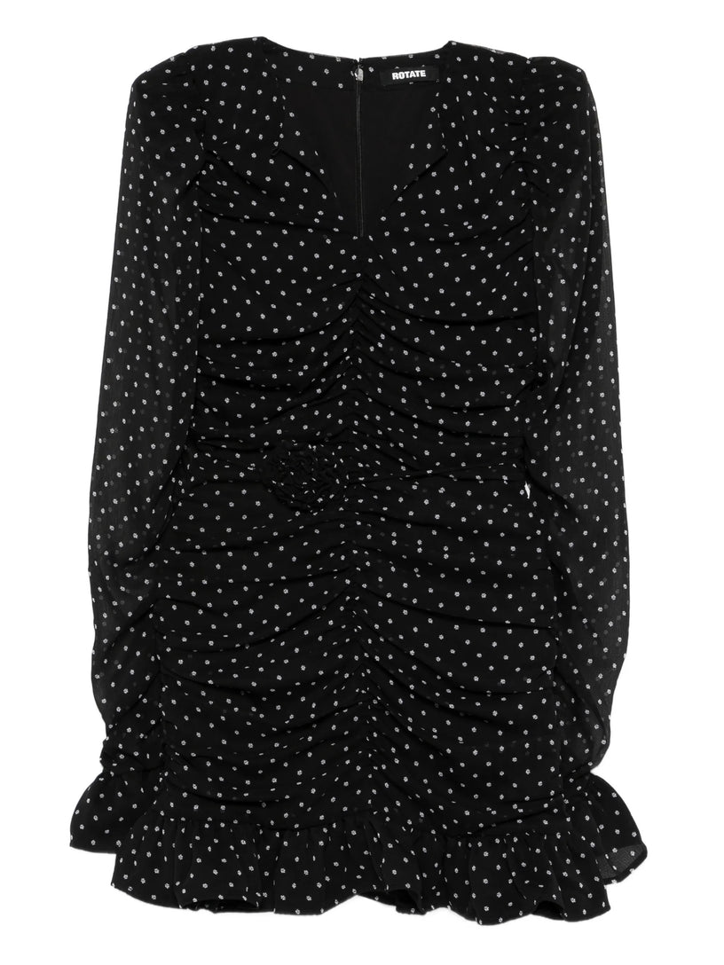 Floral-dot mini dress