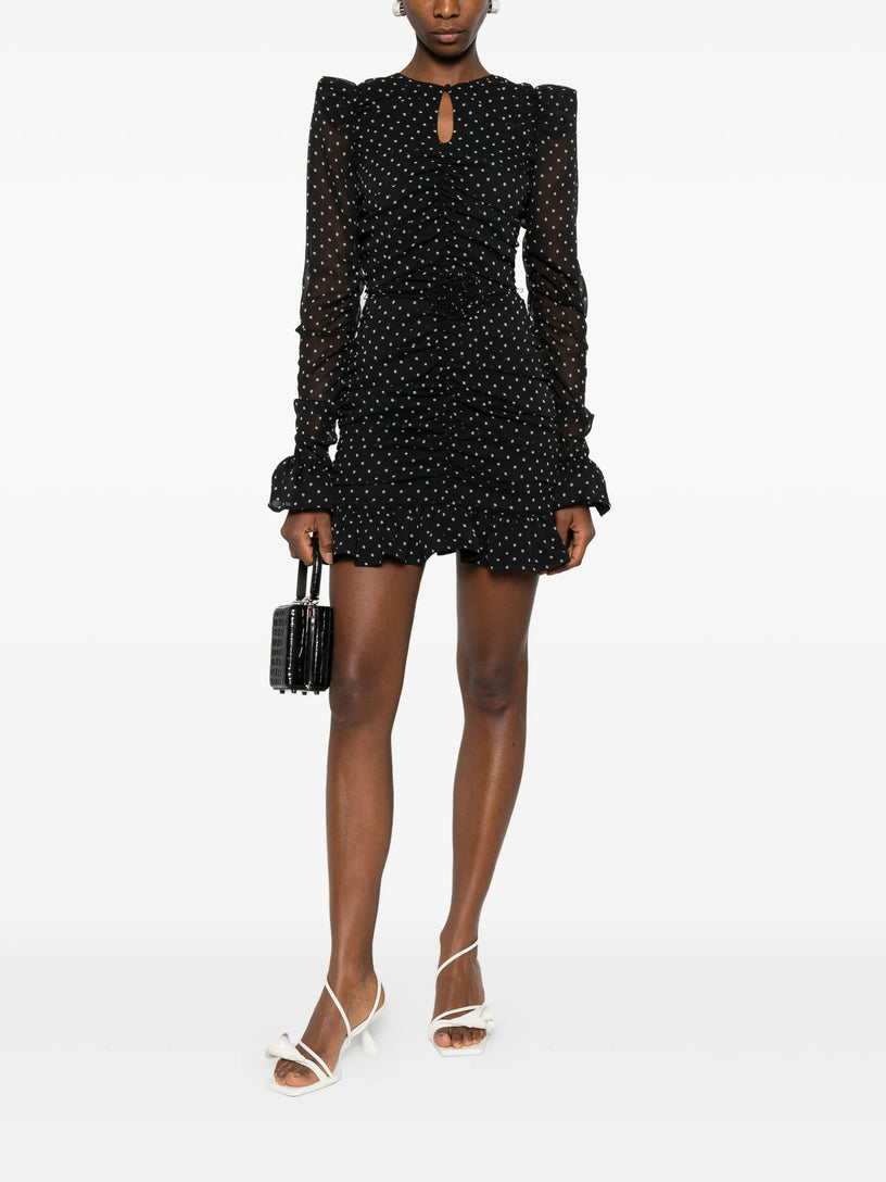 Floral-dot mini dress