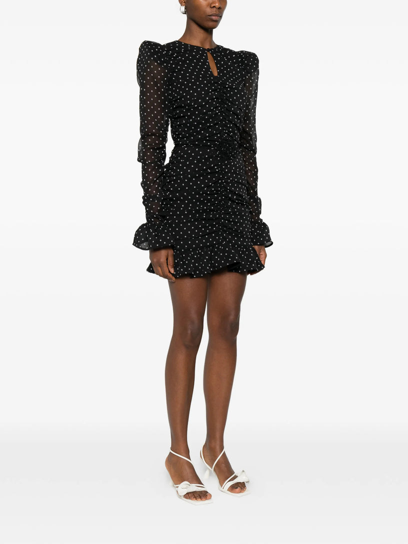 Floral-dot mini dress