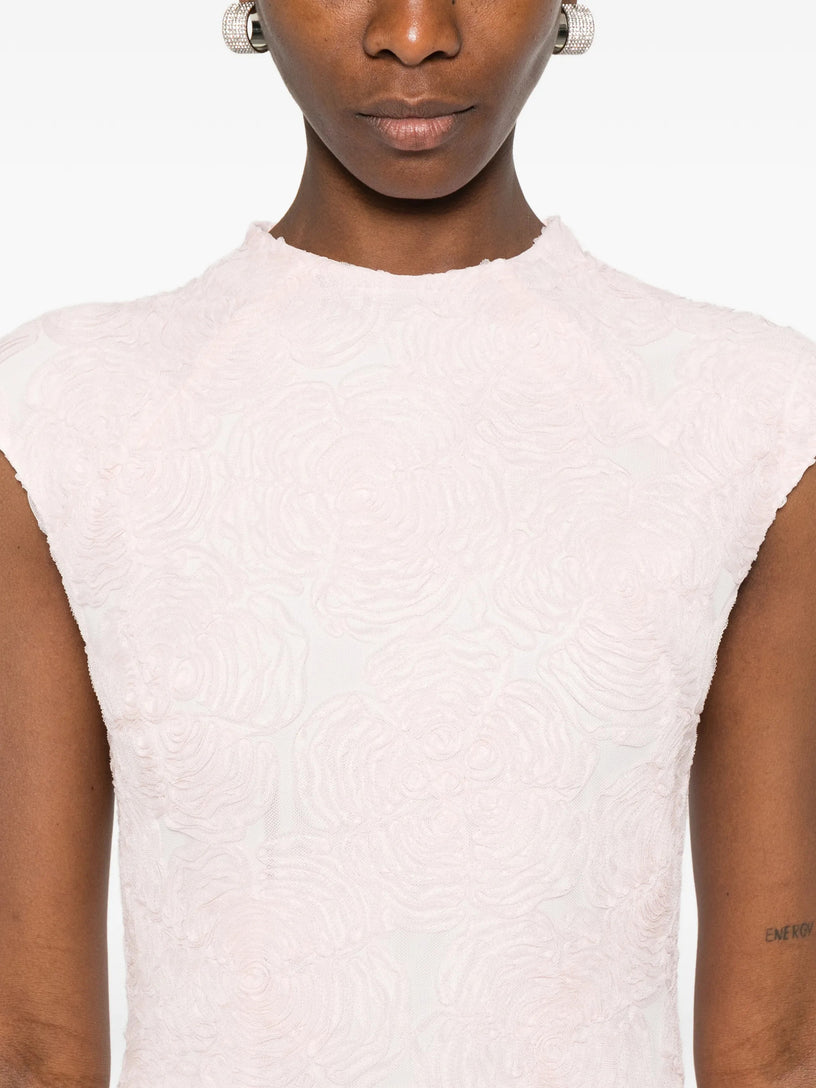 Floral-motif mini dress