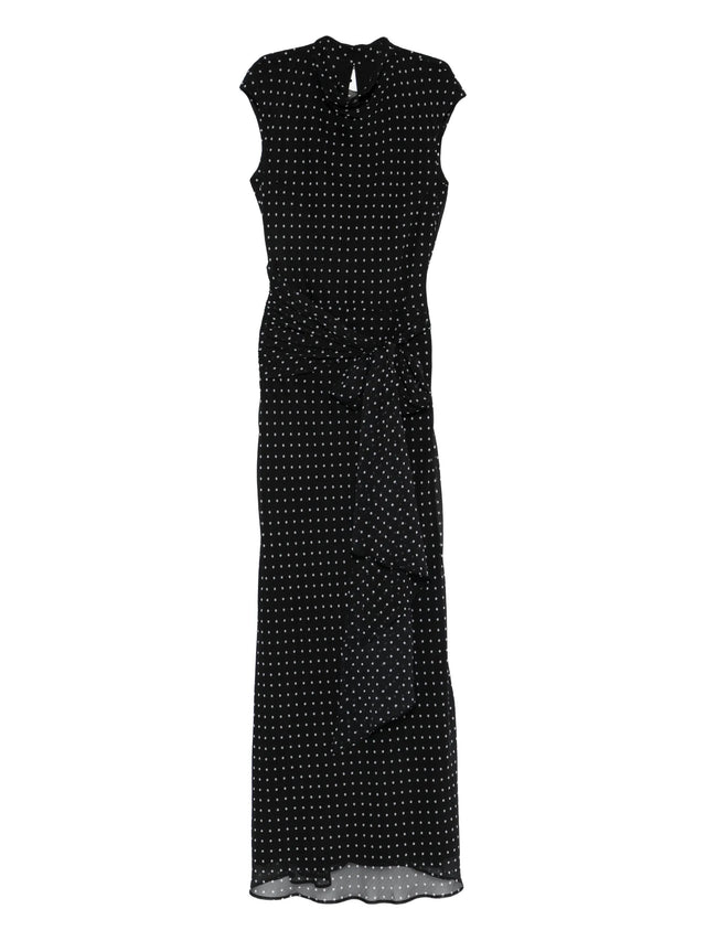 Floral-dot long dress