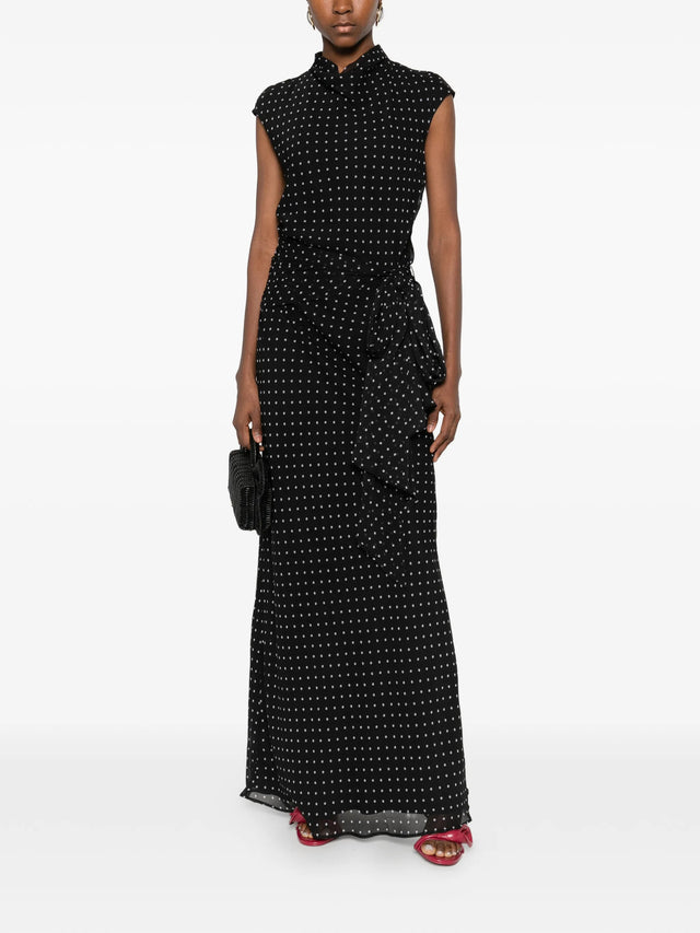 Floral-dot long dress