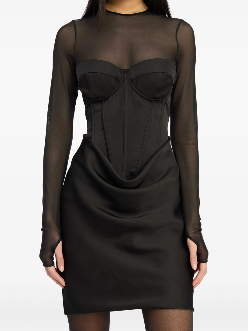 Satin corset mini dress