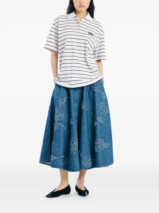Oversize striped polo shirt