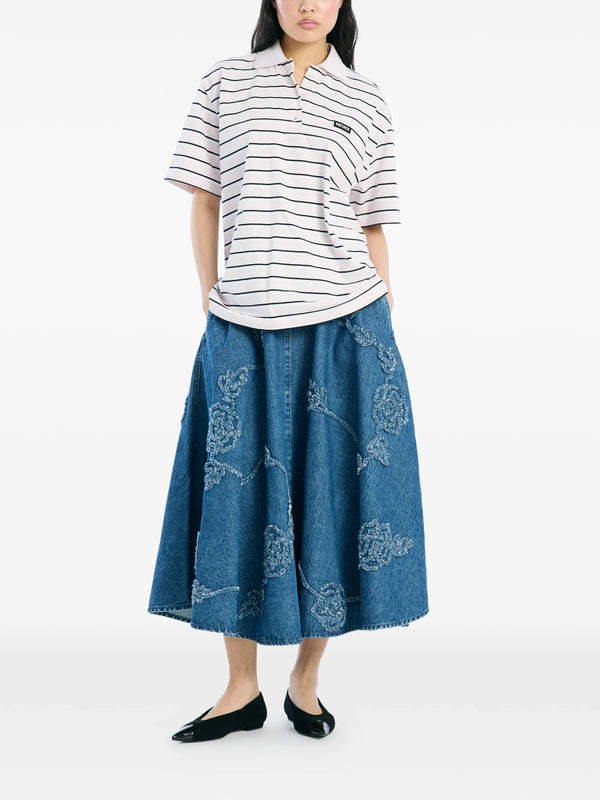 Oversize striped polo shirt