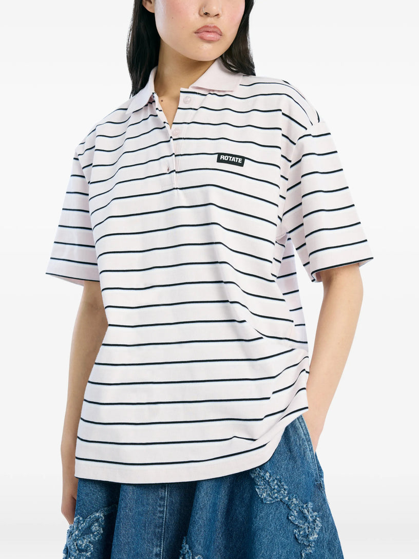Oversize striped polo shirt