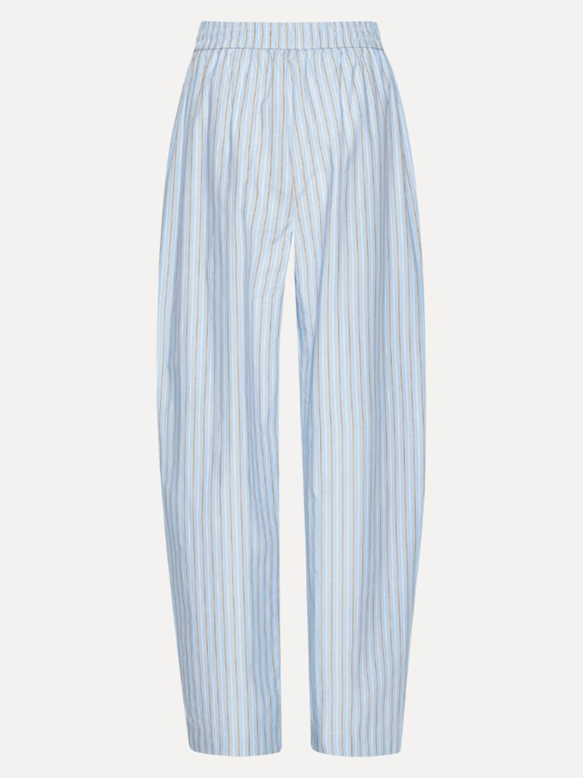 Striped-pattern tapered trousers