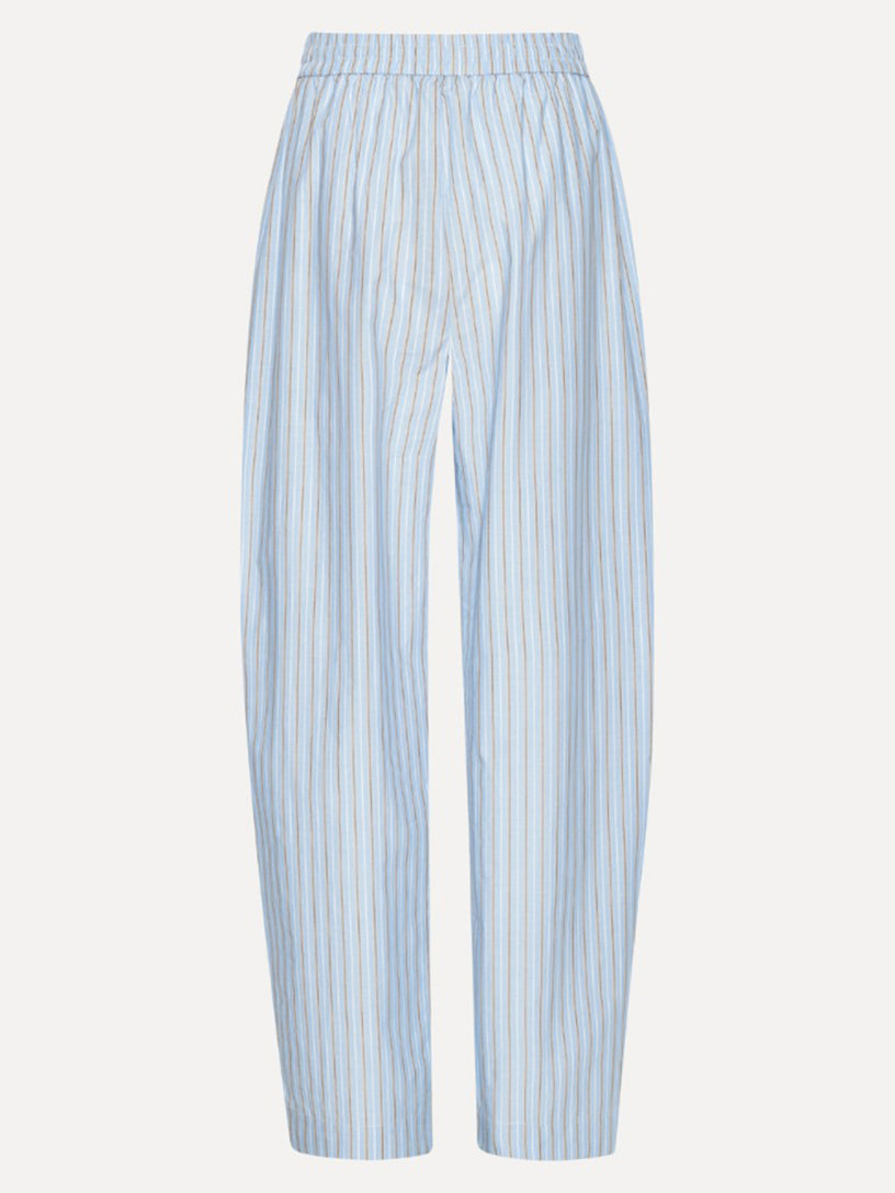 Striped-pattern tapered trousers