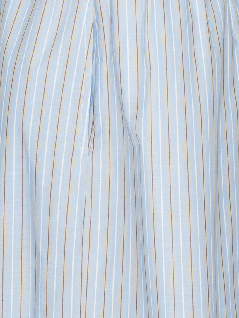 Striped-pattern tapered trousers