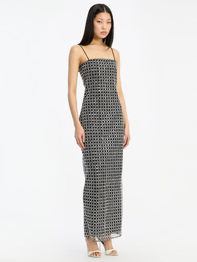 Beaded maxi slip dress