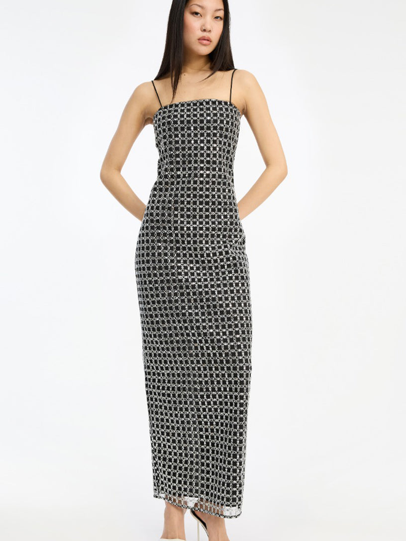 Beaded maxi slip dress