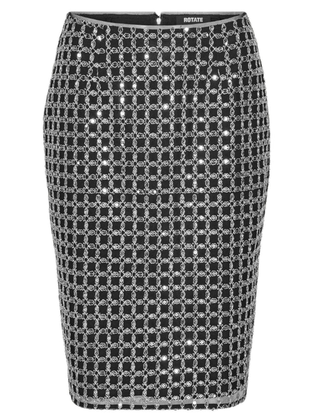 Beaded long mini skirt