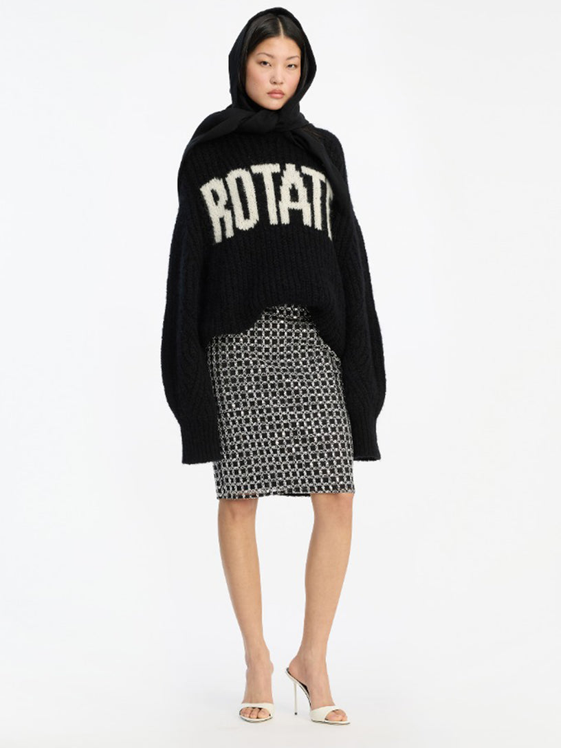 Beaded long mini skirt