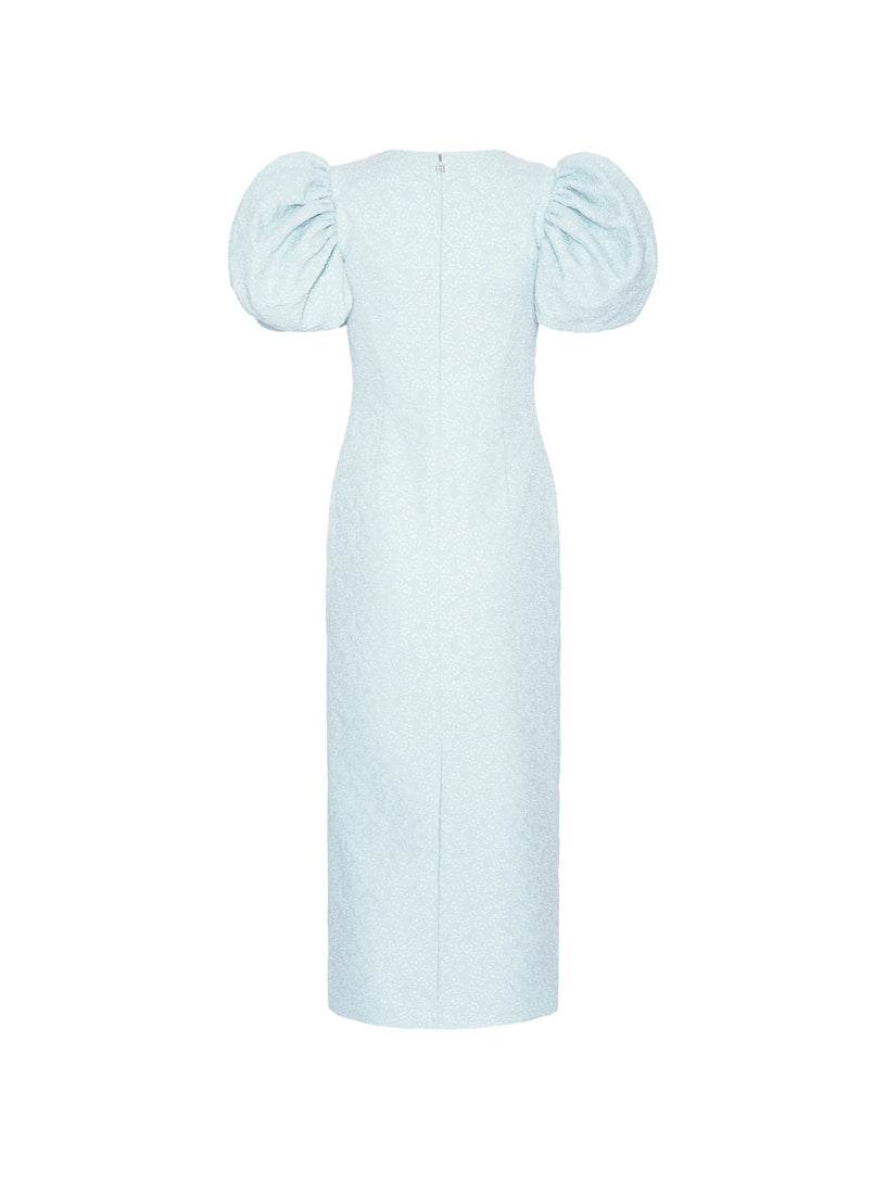 Puffy jacquard midi dress